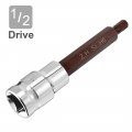 Uxcell 2pcs 1 2 Drive X H6 6mm Hex Bit Socket S2 Steel Bits Cr-v Sockets 4 Length Use With Ratchet Wrench Slide Bar Extension