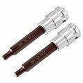 Uxcell 2pcs 1 2 Drive X H6 6mm Hex Bit Socket S2 Steel Bits Cr-v Sockets 4 Length Use With Ratchet Wrench Slide Bar Extension