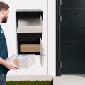 Large Parcel Post Drop Box Locker Package For Secure And Mail Delivery White Black 