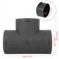 X Autohaux 75mm Car Heater Warm 3 Way Air Ducting Pipe T Shape Outlet Connector Black Plastic