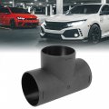 X Autohaux 75mm Car Heater Warm 3 Way Air Ducting Pipe T Shape Outlet Connector Black Plastic