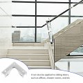 Tehaux 4pcs Glass Clip Cabinets Bracket For Connector Fixing Clamp Sawhorse Brackets Panel Corner Clip Showcase 304 Stainless