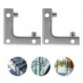 Tehaux 4pcs Glass Clip Cabinets Bracket For Connector Fixing Clamp Sawhorse Brackets Panel Corner Clip Showcase 304 Stainless