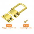 Uxcell 5pcs Toggle Catch Lock 1 22 X 0 98 Lxw Zinc Alloy Hasp Latch Clasp For Jewelry Box Wooden Case Toolbox Gold