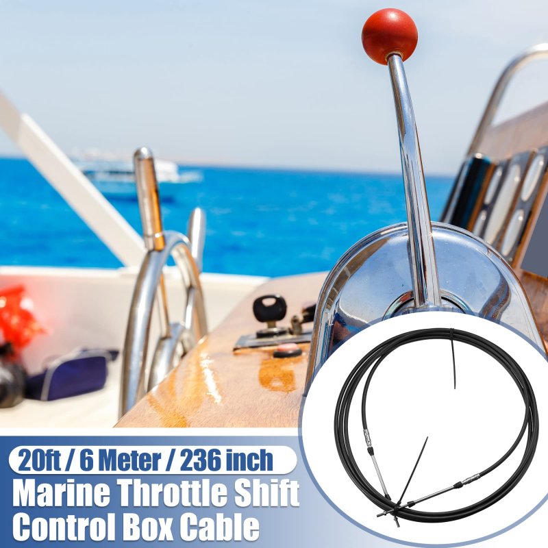 2pcs 20ft 6 Meter 236 Inch Marine Type 3300 33c Throttle Shift Remote Control Box Cable For Yamaha Outboard Engine Boat Motor