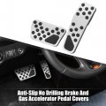 X Autohaux 1 Set Anti Slip Aluminum Alloy Brake And Gas Accelerator Pedal Covers Foot Pads For Dodge Challenger Charger