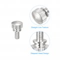 Uxcell Knurled Thumb Screws M4x8mm Brass Shoulder Bolts Grip Knobs Fasteners Nickel Plated 10pcs