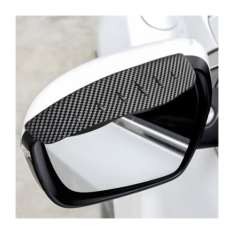 Car Rear View Side Mirror Rain Visor Guard Carbon Fiber Appearance Waterproof Smoke Auto Eyebrow Cover For Suv And Vehicles 2