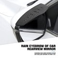 Car Rear View Side Mirror Rain Visor Guard Carbon Fiber Appearance Waterproof Smoke Auto Eyebrow Cover For Suv And Vehicles 2