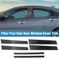 X Autohaux 6 Pcs Car Pillar Post Side Door Window Cover Trim For Honda Civic Sedan 8th Gen 2006-2011 Carbon Fiber Pattern Black