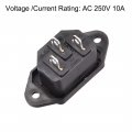 Uxcell Screw Mount 3 Pins Iec320 C14 Inlet Power Socket Ac 250v 10a Black 2set