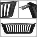Badgeless Vertical Fence Front Hood Bumper Grille Compatible With Ford F150 04-08 Glossy Black