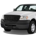 Badgeless Vertical Fence Front Hood Bumper Grille Compatible With Ford F150 04-08 Glossy Black