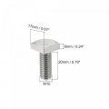 Uxcell Square Head Bolt 5pcs M10x20mm Fully Thread 304 Stainless Steel Grade C Machine Screws