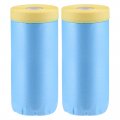 Pre-taped Masking Film 43 3 In X 82 Ft Plastic Drop Cloth With Low-tack Painters Tape For Painting Protection 2 Pcs Blue 