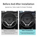 Yeolpise Hand Stitch Steering Wheel Cover On Wrap With Microfiber Leather Fit For Honda Civic Sport 2015 Civic Tourer 2014