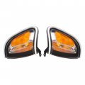 Pair Corner Light Bezel For 2000-2004 Toyota Tacoma Halogen Turn Signal Lamp Driver Passenger Side Yellow Lens Chrome Housing