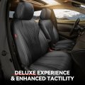 Touring Series Full Set Automotive Seat Interior Covers Universal For Most Car Suv Truck Airbag Compatible Black Leather