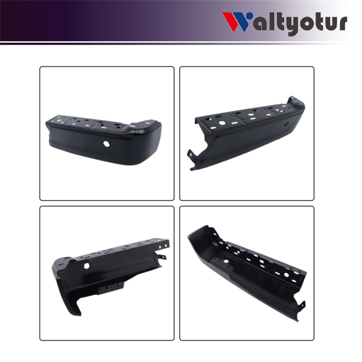 Right Rear Bumper End Replacement For F-150 2021-2023 With Single Radar Hole Black Steel Cover