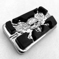 Hongk- Wing Skull Zombie Emblem Chromed Foot Large Brake Pedal Compatible With Touring Softail Deluxe Flstn B01bw4mq8q