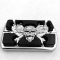 Hongk- Wing Skull Zombie Emblem Chromed Foot Large Brake Pedal Compatible With Touring Softail Deluxe Flstn B01bw4mq8q