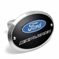 Ipick Image Made For Ford Explorer 3d Logo On Black Oval Billet Aluminum 2 Inch Tow Hitch Cover