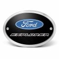 Ipick Image Made For Ford Explorer 3d Logo On Black Oval Billet Aluminum 2 Inch Tow Hitch Cover