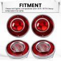 Hecasa Pair Tail Light Backup Assembly Compatible With 1975-1979 Chevy Chevrolet Corvette Rearlight Tail Lamp Reverse Lights