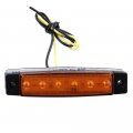 Polarlander 2 Pieces 6 Led Amber Orange Rectangular Side Marker Indicator Rear Lights Lamps Tail Light Trailer Truck Lorry