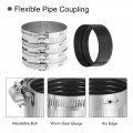 Uxcell Flexible Pipe Coupling 111 9mm Connector With Stainless Steel Hose Clamps Repair Clamp For Plastic And Metal Pipes