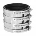 Uxcell Flexible Pipe Coupling 111 9mm Connector With Stainless Steel Hose Clamps Repair Clamp For Plastic And Metal Pipes
