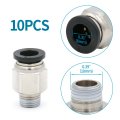 Baomain 20pcs Straight Pneumatic Fittings Male 1 8 Inch Pt Thread 8mm Od Tube Push To Connect Pc8-01