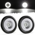 2 Pack 4 In Round Led Tail Lights White Backup Reverse Combo 32 Leds Halo Glow Large Reflector Ip67 Waterproof Flush Mount For 