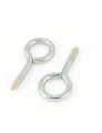 Uxcell 0 1 X1 Screw Eye Hooks Self Tapping Screws Screw-in Hanger Eye-shape Ring Silvery 10pcs For Tie-downs Lifting And