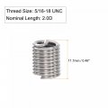 Uxcell Wire Thread Inserts 5 16-18 Unc 2 0d 304 Stainless Steel Helical Type Coiled Screw Repair Threaded Sleeve Sheath 10pcs