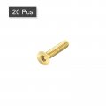 Uxcell Flat Head Socket Cap Screws M2-0 4 X 10mm Brass Inner Hex Drive Fasteners Bolts 20pcs