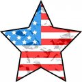 Stickertalk Star Shaped Usa Flag Vinyl Sticker 4 Inches By 