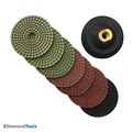 Wet Stone Polishing Pads Set With Rubber Backing Pad 50 100 200 400 800 1500 3000 Grit For Granite Marble Concrete Countertops