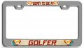 Born To Be A Golfer 3d Metal License Plate Frame Universal Fit For Auto Suv And Truck Tag Holder 12 In X 6 Heavy Duty Steel 