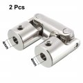 Uxcell 2pcs 4mm To Inner Dia 2 Section Rotatable Universal Steering Shaft U Joint Coupler L52xd12