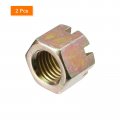 Uxcell 2pcs M20x2 5mm Hexagon Slotted Nut Grade 8 Carbon Steel Hex Castle Nuts Color Zinc