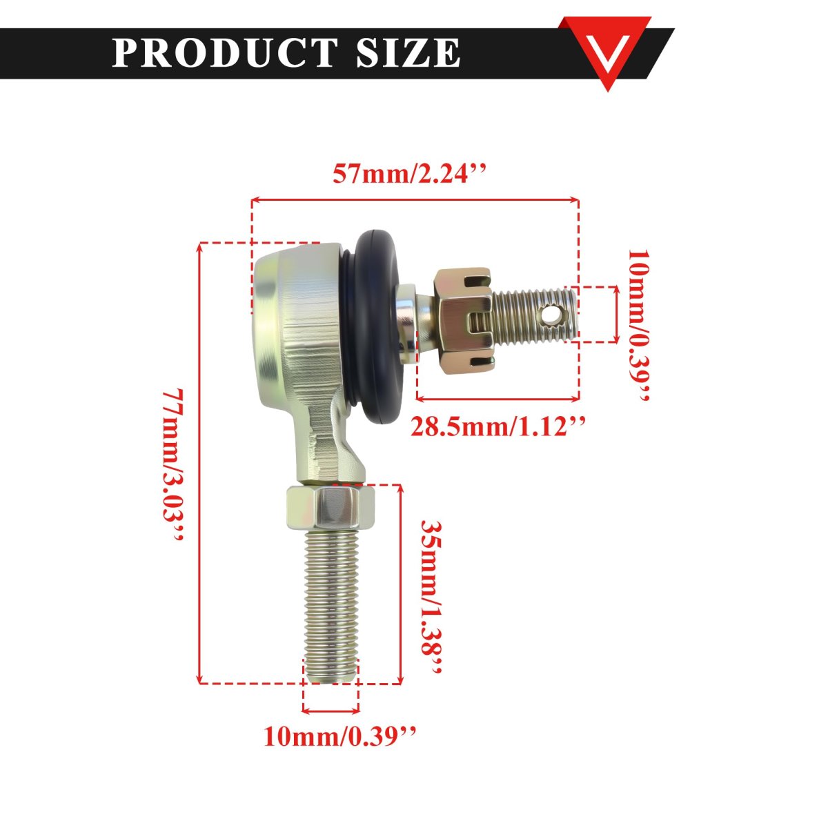 10mm M10 Tie Rod End Ball Joint For 50cc 70cc 90cc 110cc 125cc 200cc 250cc Kazuma Chinese Quad Atv Dirt Bike Go Kart 4 Pack