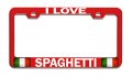 I Love Spaghetti Italian Italy Rd Auto Metal License Plate Frame Tag Holder J62 