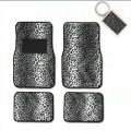 Mb Wheels A Set Of 4 Universal Fit Animal Print Carpet Floor Mats For Cars Truck And 1 Key Fob Snow Leopard 
