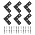 6pcs L Shape Flat Bracket 1 57 X Metal Corner Right Angle Brace Mending Plate With Screws For Wood Frame Furniture Fixing 