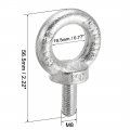 Uxcell Lifting Eye Bolt M8 X 20mm Male Thread C15 Carbon Steel For Hanging Pack Of 2
