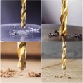 Uxcell High Speed Steel Straight Shank Twist Drill Bit Fully Ground Titanium Coated 7 6mm Diameter 117mm Total Length 64mm