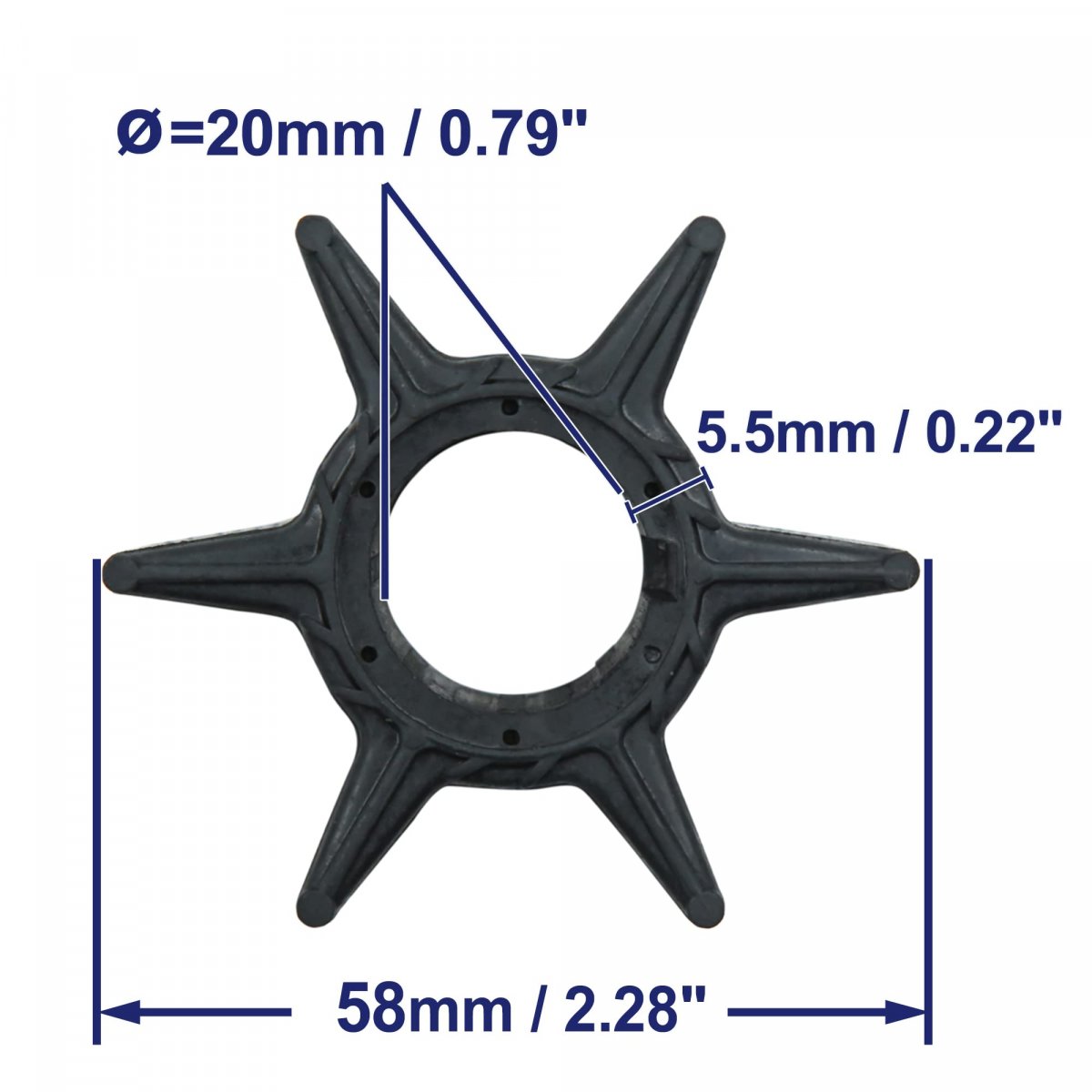 Boat Motor Water Pump Impeller For Yamaha 60hp 70hp 75hp 80hp 85hp 90hp 115hp 200hp 1984-2019 2stroke 3cyl Outboard Engine