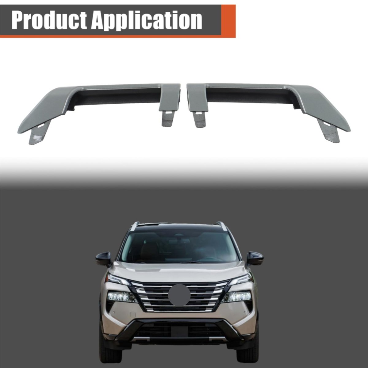 Front Bumper Molding Lower Trim Gray 2pcs For Rogue Sl Platinum 2024 Replacement 62074-4mt0a 62075-4mt0a Left And Right Side