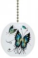 Carolina Hardware And Decor Teal Butterflies Solid Ceramic Fan Pull 